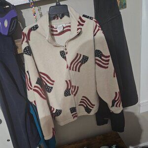 Large Vintage mandal bay flag zip up jacket